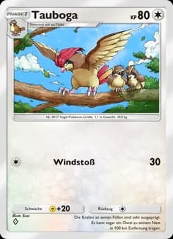 Tauboga card in German
