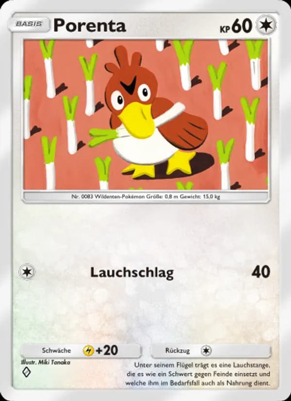 Porenta card in German