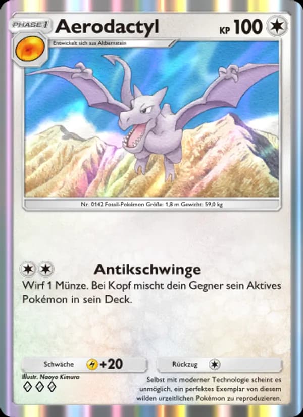 Aerodactyl card in German