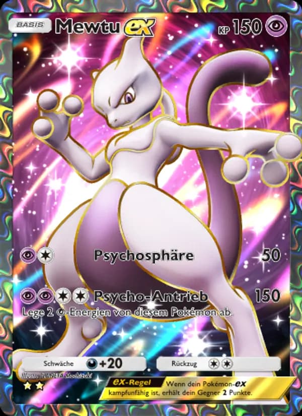 Mewtu-ex card in German