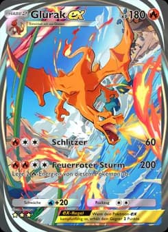 Glurak-ex card in German