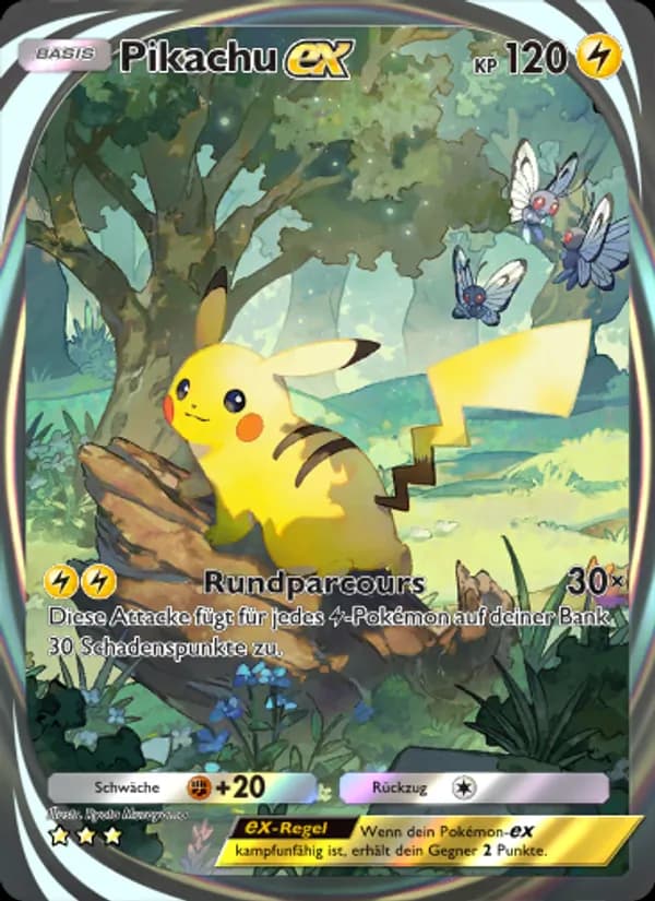 Pikachu-ex card in German