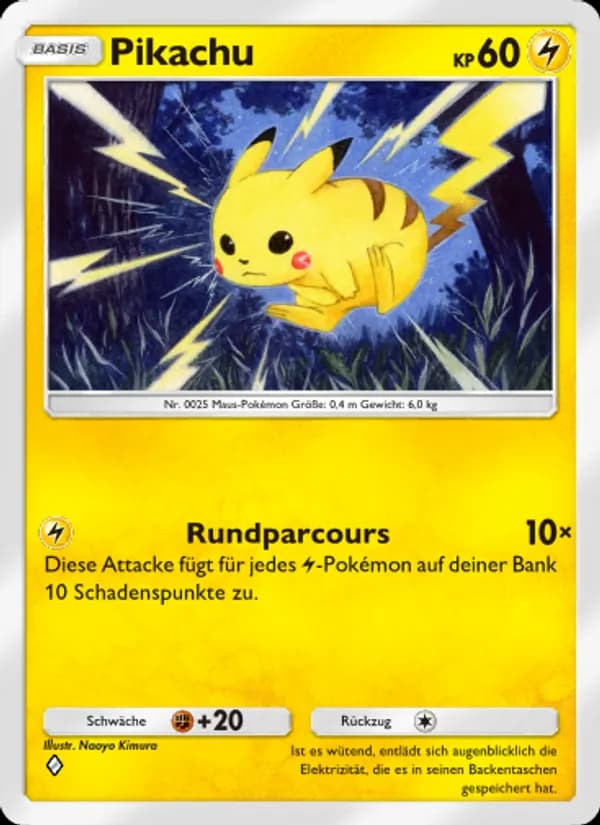 Pikachu card in German