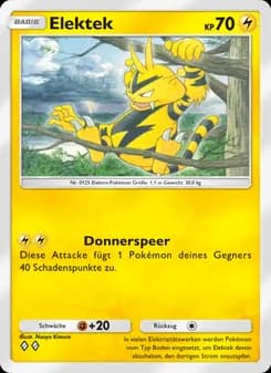 Elektek card in German
