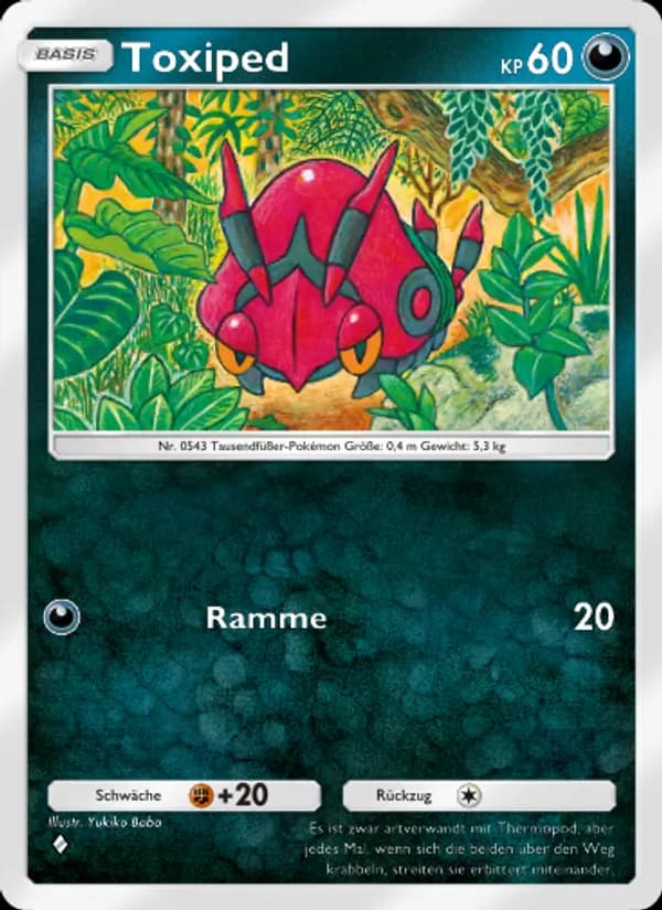 Toxiped card in German