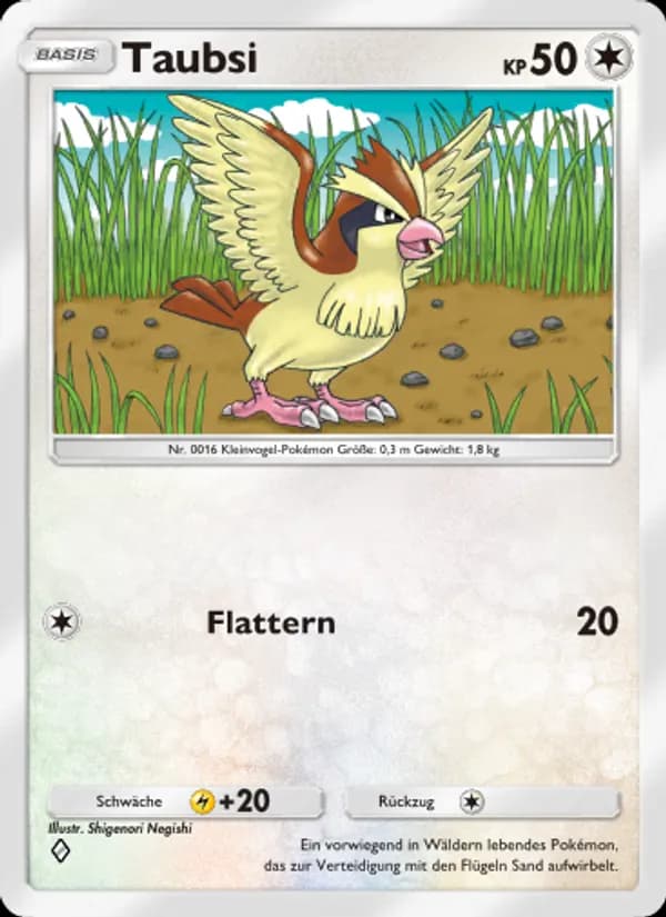 Taubsi card in German
