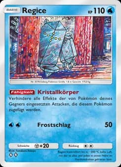 Regice card in German