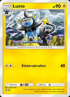 Luxio card in German