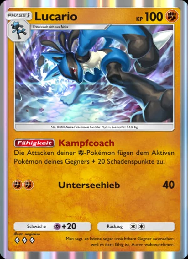 Lucario card in German