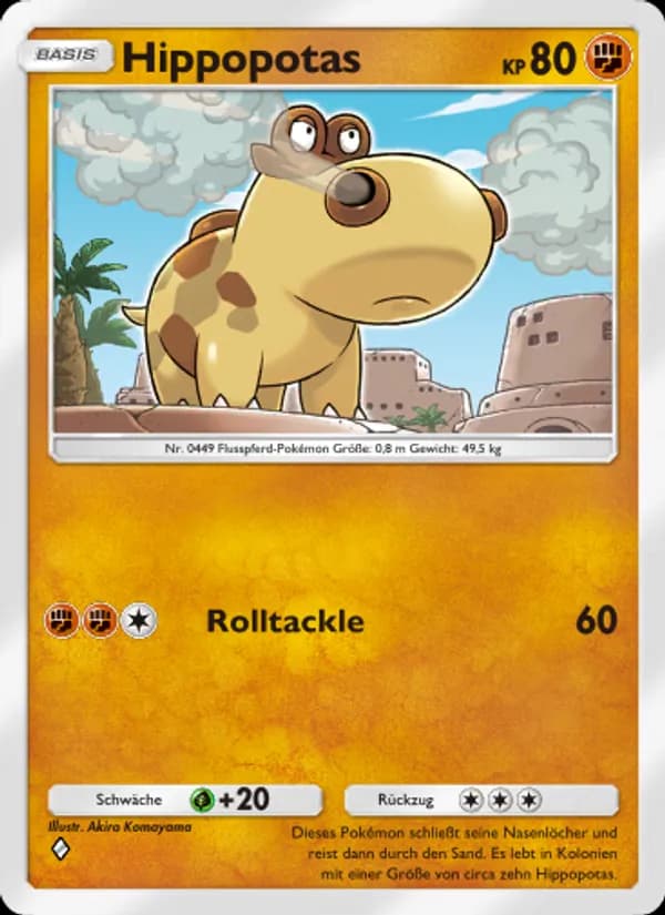 Hippopotas card in German