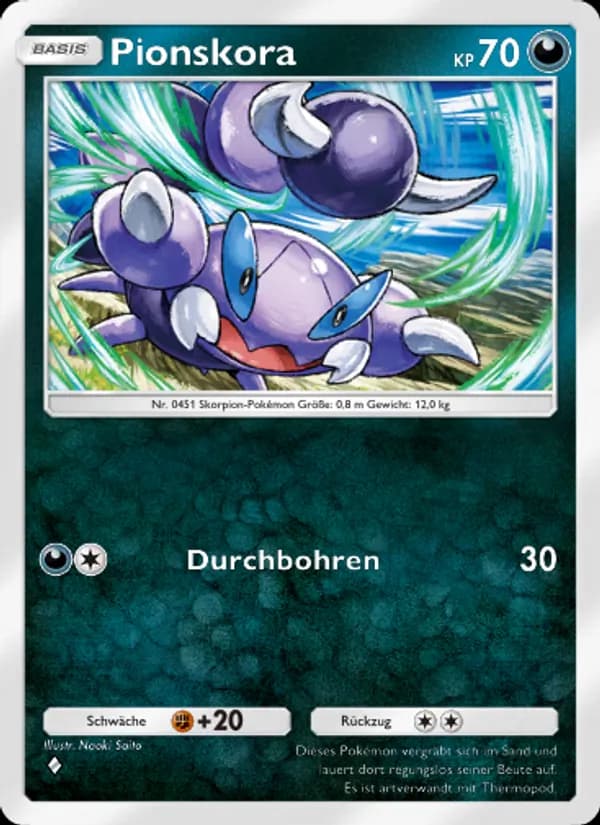Pionskora card in German