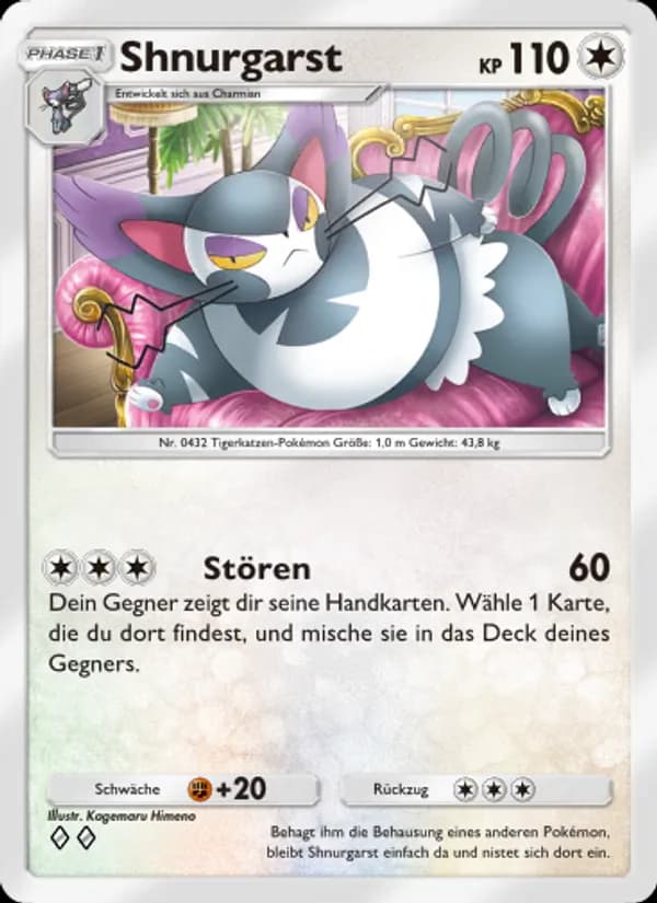 Shnurgarst card in German