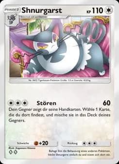 Shnurgarst card in German
