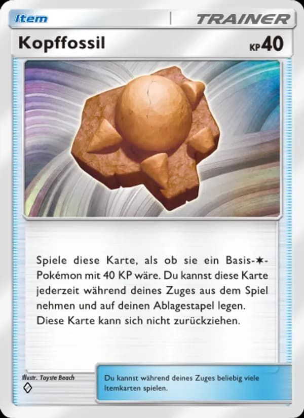 Kopffossil card in German