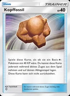 Kopffossil card in German