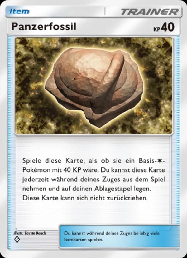 Panzerfossil card in German