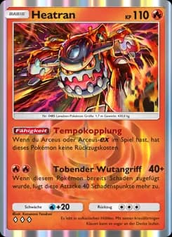 Heatran card in German