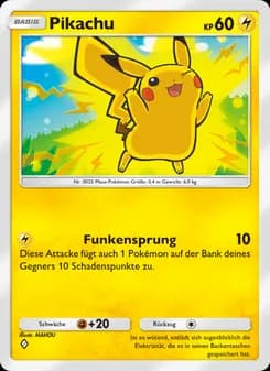 Pikachu card in German