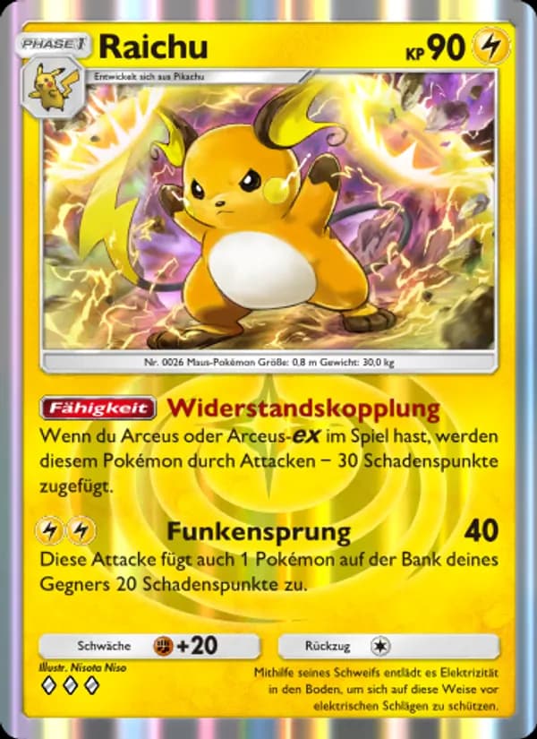 Raichu card in German