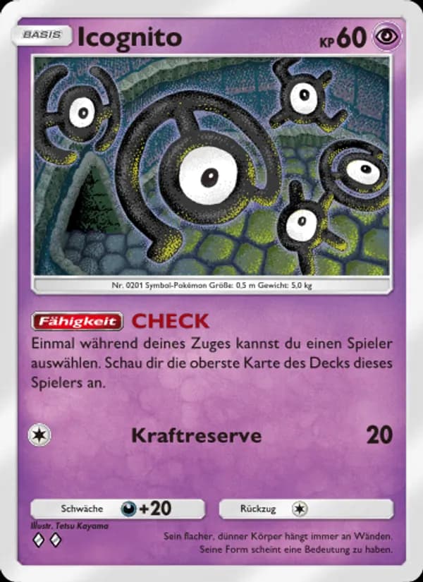 Icognito card in German