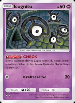 Icognito card in German