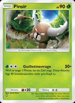 Pinsir card in German