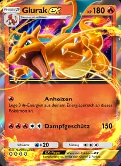 Glurak-ex card in German