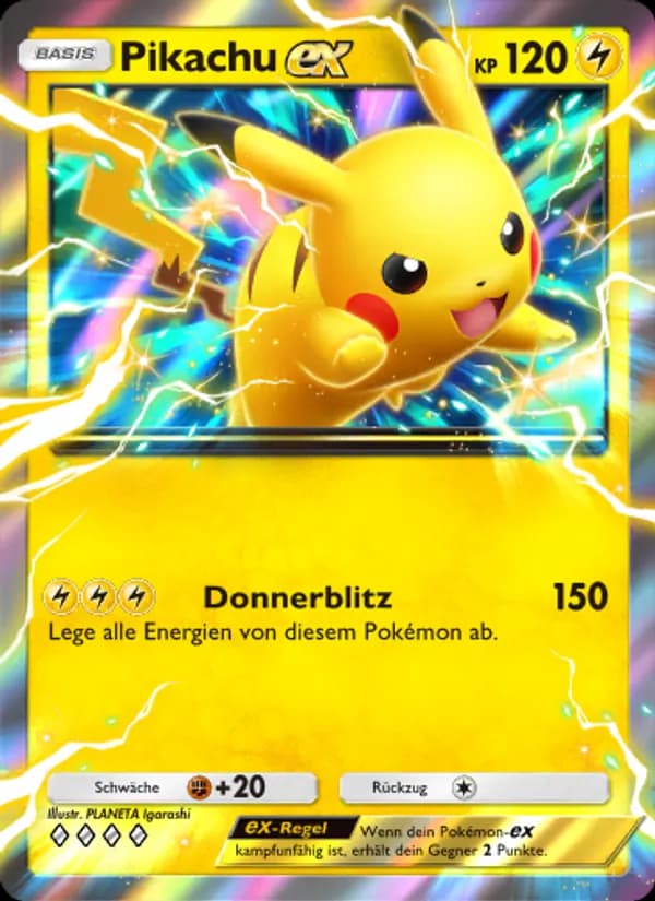 Pikachu-ex card in German