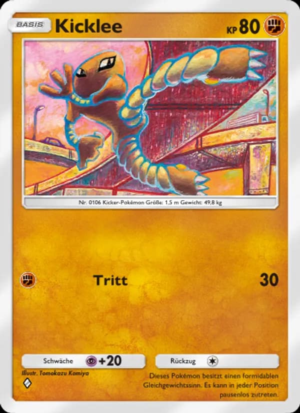 Kicklee card in German