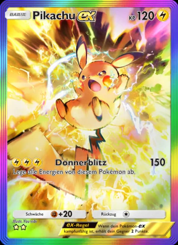 Pikachu-ex card in German