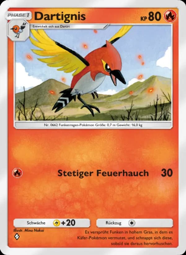 Dartignis card in German