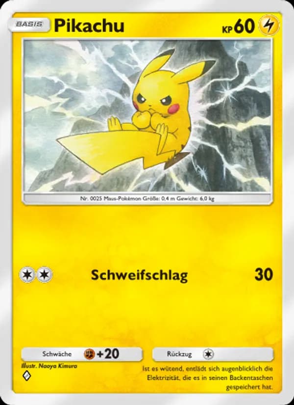 Pikachu card in German