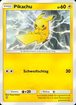 Pikachu card in German