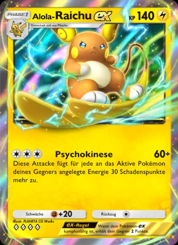 Alola-Raichu-ex card in German