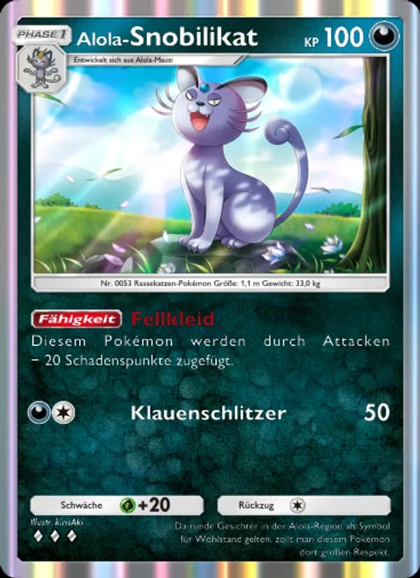 Alola-Snobilikat card in German