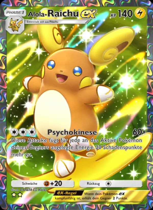 Alola-Raichu-ex card in German