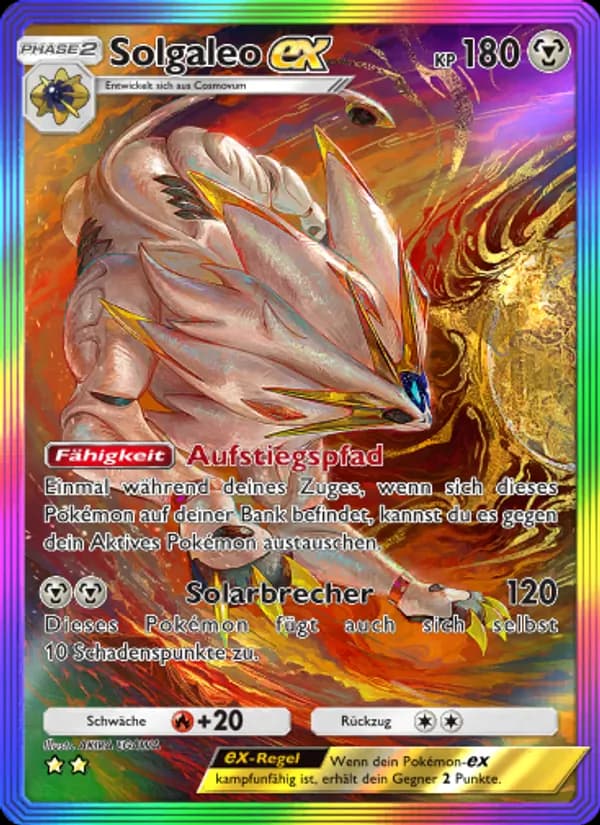 Solgaleo-ex card in German