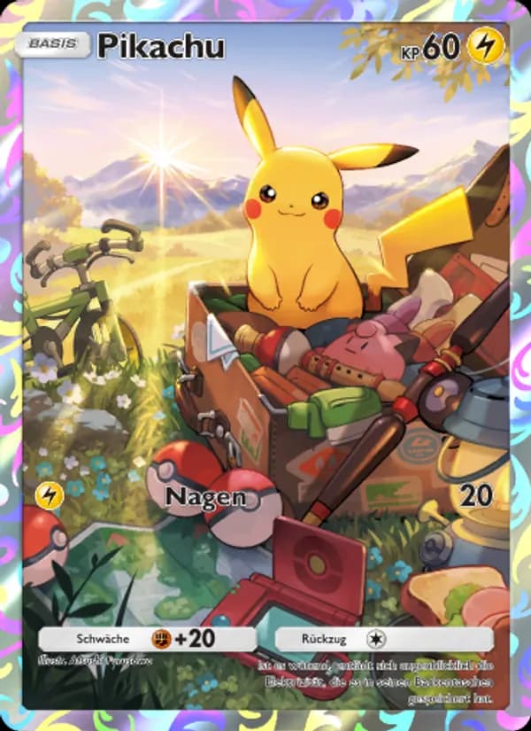 Pikachu card in German