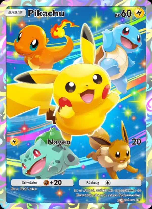 Pikachu card in German