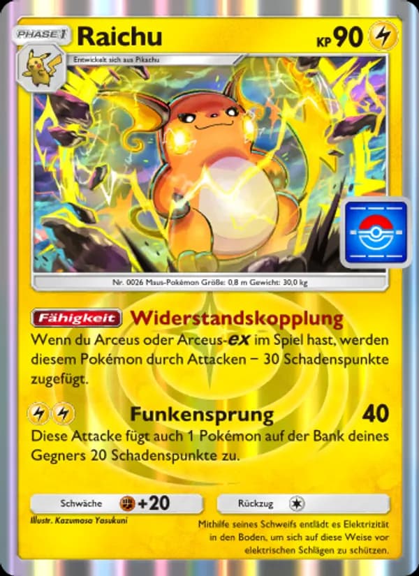 Raichu card in German