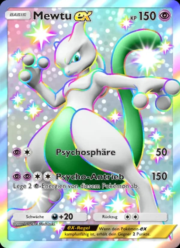 Mewtu-ex card in German