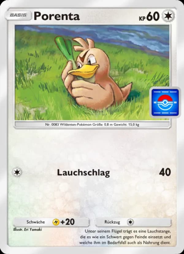 Porenta card in German