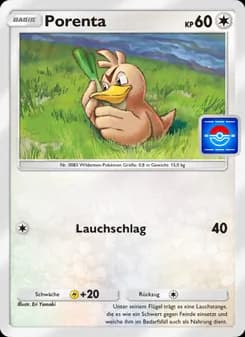Porenta card in German