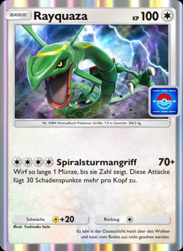 Rayquaza card in German