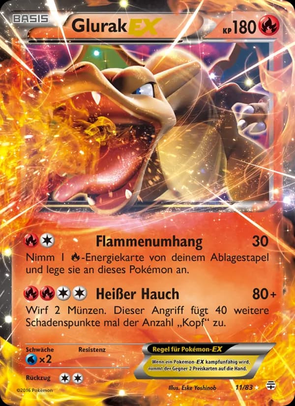 Glurak-EX card in German