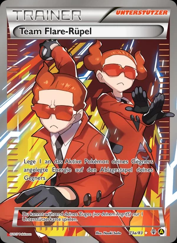 Team Flare-Rüpel card in German
