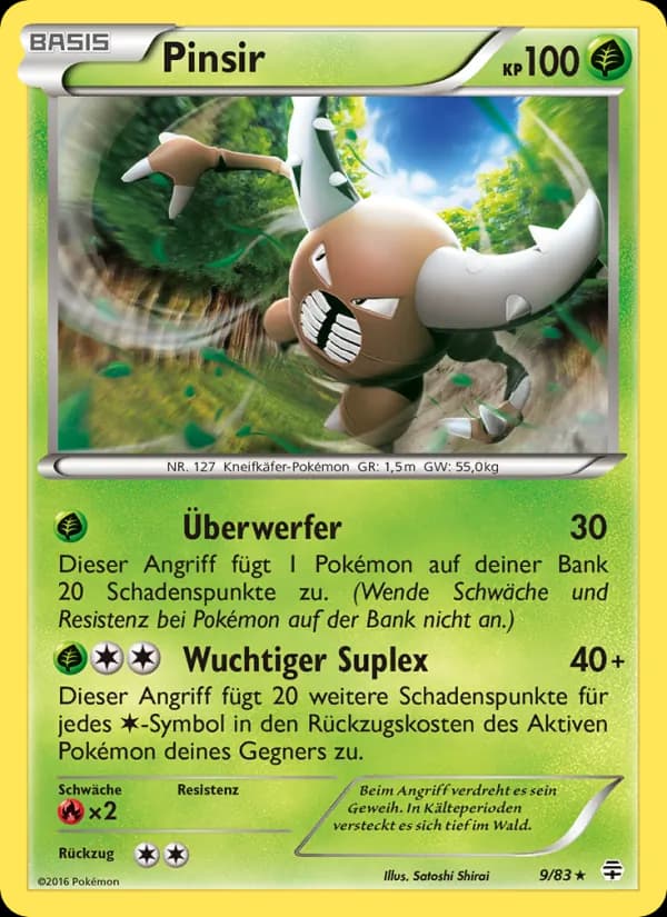 Pinsir card in German