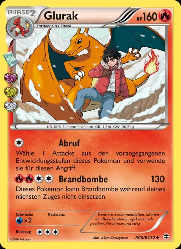 Glurak card in German