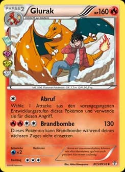 Glurak card in German