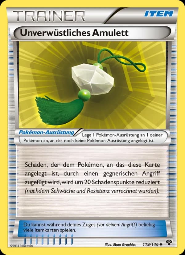 Unverwüstliches Amulett card in German